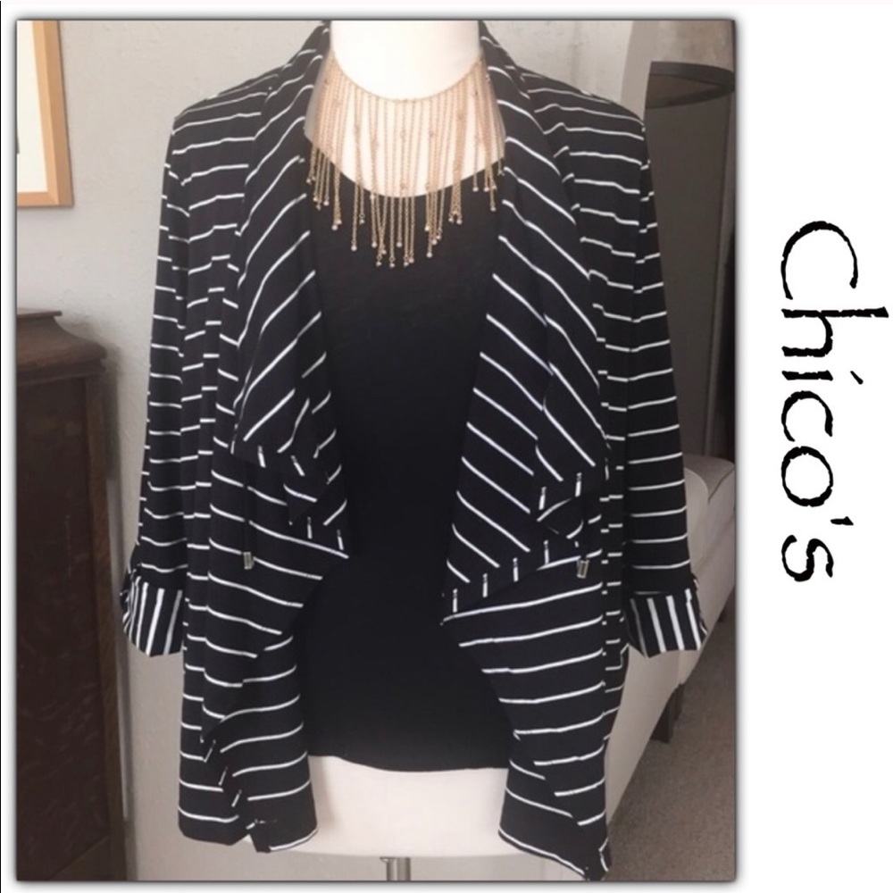 Chico’s Black and White Knit Jacket